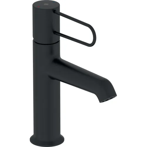 Смеситель для умывальника Odeon Rive Gauche черная ручка, неповоротный излив, чёрный цвет, без донного клапана E21029-BL-BL Jacob Delafon