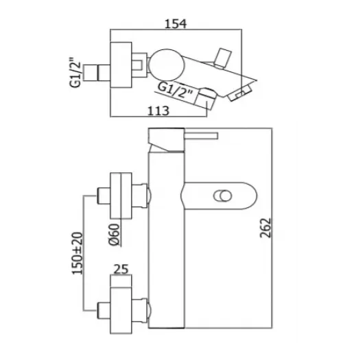 Смеситель для ванны Paffoni Light LIG022CR