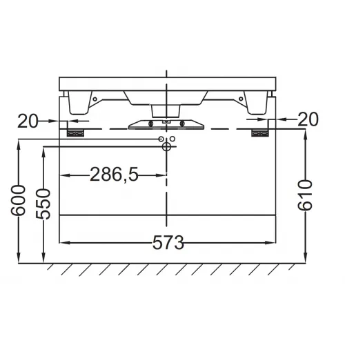 Модуль под раковину Reve 57х43,5х44,5 см, cветло-коричневый лак, 1 ящик, с бельевой корзиной EB1130-G80 Jacob Delafon