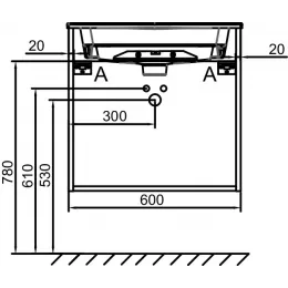 Модуль под раковину Odeon Rive Gauche 60х50,8х56,8 см, 2 ящика, ручки золото, белый сатин EB2520-R8-F30 Jacob Delafon