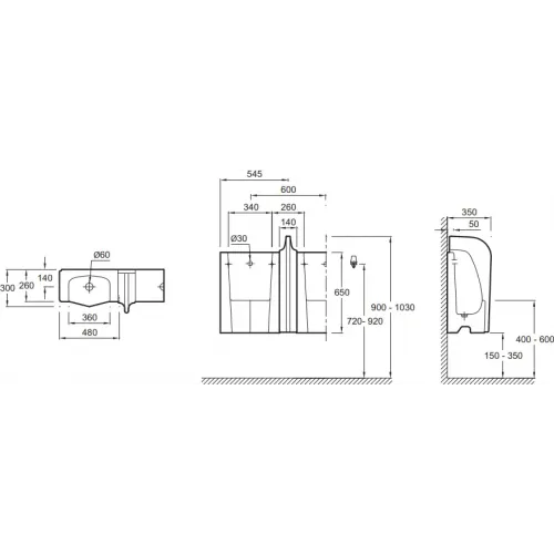 Писсуар Murale EN498-00 Jacob Delafon