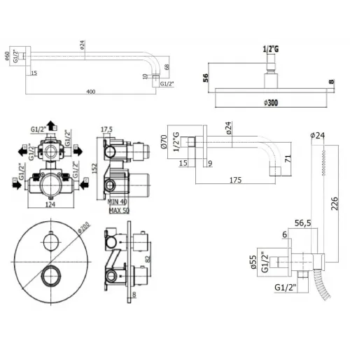 Комплект для ванны PAFFONI Light KITLIQ019CR139KING