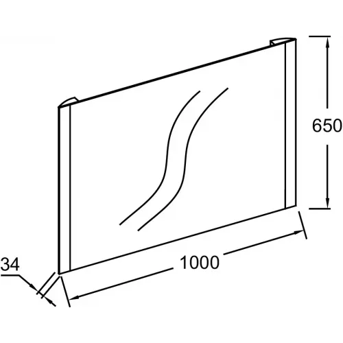 Зеркало 100х65 см, вертикальная подсветка, с подсветкой, с подогревом EB1474-NF Jacob Delafon