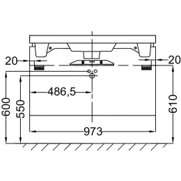Модуль под раковину Reve 97,3х43,5х44,5 см, 2 ящика, серый антрацит сатин EB1136-R-S17 Jacob Delafon