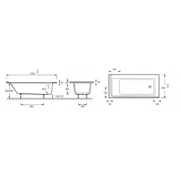 Акриловая ванна Formilia 170х80 см, правосторонняя E6139R-00 Jacob Delafon