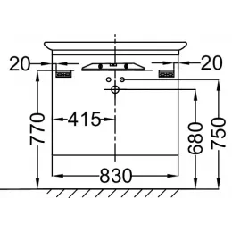 Модуль под раковину Presqu'ile 83х45х45,2 см, 2 ящика, матовый черный EB1104-R-M61 Jacob Delafon