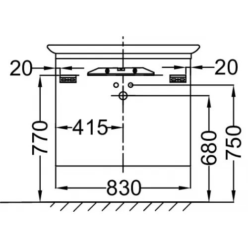 Модуль под раковину Presqu'ile 83х45х45,2 см, 2 ящика, матовый черный EB1104-R-M61 Jacob Delafon