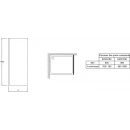 Душевой уголок Contra 140х90х195 см, матовый E22FC90-BL+E22C140-BL+E67025-NAD+E9A1364-CP Jacob Delafon