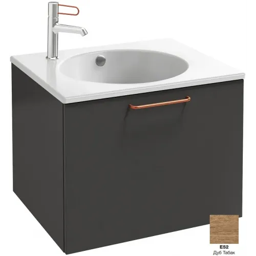 Модуль под раковину Odeon Rive Gauche 60х50,8х45,2 см, 1 ящик, дуб табак, ручки медь EB2510-R7-E52 Jacob Delafon