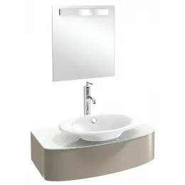 Комплект мебели для ванной Presqu'ile 83 см, оливковый матовый, с подсветкой, подвесной монтаж E4439-00+EB1107-NF+EB1106-M47 Jacob Delafon