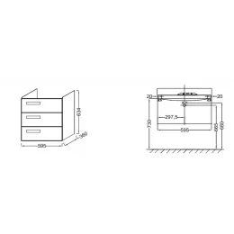 Модуль под раковину Formilia Rythmik 59,5х36х63,4 см, белый глянцевый EB1306-G1C Jacob Delafon