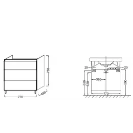 Модуль под раковину Odeon Up 77х48,5х73,8 см, серый дуб EB993-E71 Jacob Delafon