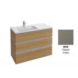Модуль под раковину Vox 100х46х73,5 см, серая кожа, 3 ящика, встоенные ручки EB2045-RA-N29 Jacob Delafon