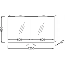 Зеркало 120х65 см, подсветка, розетка, квебекский дуб, с подсветкой EB1368-E10 Jacob Delafon
