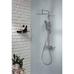 Душевая система без излива Rivoli 1 режим, 30 см, round, термостат, верхний душ, с лейкой E26587-CP Jacob Delafon