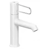 Смеситель для умывальника Odeon Rive Gauche ручка хром, неповоротный излив, белый цвет, с донным клапаном E21028-CP-00 Jacob Delafon