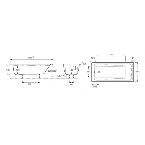 Акриловая ванна Odeon Up 180х80 см E6048RU-00 Jacob Delafon
