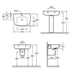 Подвесная раковина Odeon Up 67х49х14,5 см, 1 отверстие для смесителя, с хромированной заглушкой, санфарфор E4754C-00 Jacob Delafon