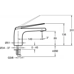 Смеситель для умывальника Avid неповоротный излив, никель, без донного клапана E97345-ND-BN Jacob Delafon
