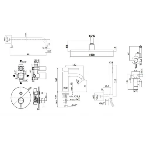 Комплект для душа PAFFONI Light KITZLIG015HGSP071KING