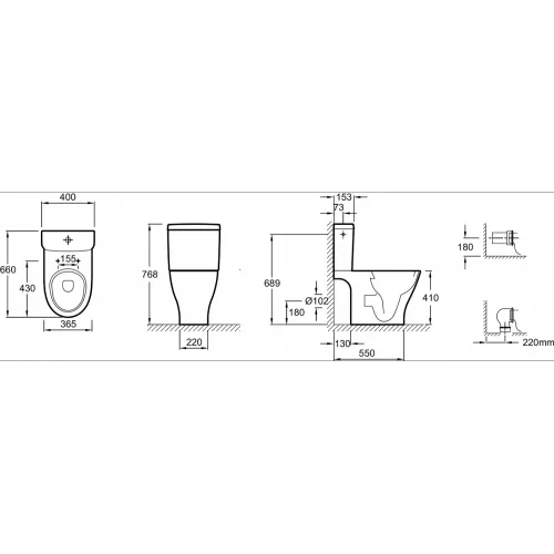 Бачок унитаза Odeon Up боковая подводка E4745-00 Jacob Delafon
