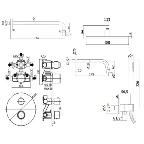 Комплект для ванны PAFFONI Light KITLIQ019BO045KING