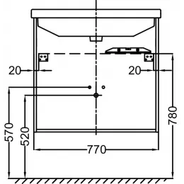 Модуль под раковину Struktura 77х47х56 см, 1 ящик, ореховое дерево EB1285-E16 Jacob Delafon