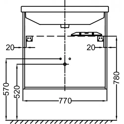 Модуль под раковину Struktura 77х47х56 см, 1 ящик, ореховое дерево EB1285-E16 Jacob Delafon