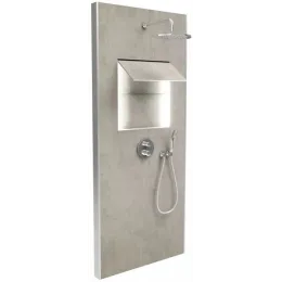 Душевая система Ecrin мрамор, установка в нишу, с подсветкой, 2 режима, 25 см, round, с повор. изливом, термостат, верхний душ, с лейкой E803031-D37 E803031-D37 Jacob Delafon