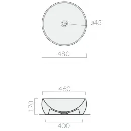 Раковина накладная GALASSIA DREAM 7333NEMT