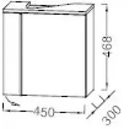 Модуль под раковину Nouvelle Vague 45х30х46,8 см, шарниры слева, белый блестящий , 1 дверца с доводчиком EB3045G-N18 Jacob Delafon