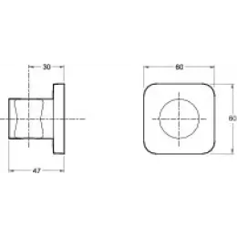 Держатель для лейки Modulo 6х6 см, настенный 8464D-CP Jacob Delafon