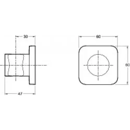 Держатель для лейки Modulo 6х6 см, настенный 8464D-CP Jacob Delafon