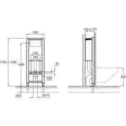 Комплект унитаза с инсталляцией Nouvelle Vague с механизмом экономии воды, с микролифтом, безободковый, быстросъемное, с кнопкой E5504-NF-M35 Jacob Delafon