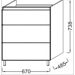 Модуль с раковиной Odeon Up 70 см, белый блестящий, подвесной монтаж E4732-00+EB992-N18 Jacob Delafon