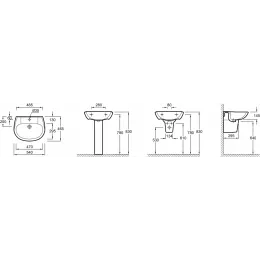 Подвесная раковина Brive 54х46,5х14,5 см, санфарфор, с отв. под смеситель E1282F-00 Jacob Delafon