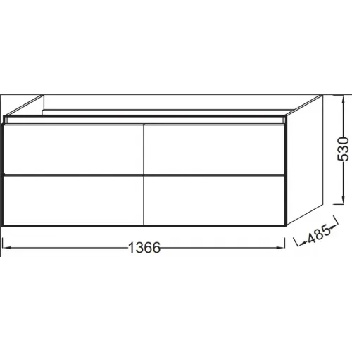 Модуль с раковиной Odeon Up 140 см, серый дуб, подвесной монтаж E4779-00+EB997-E71 Jacob Delafon