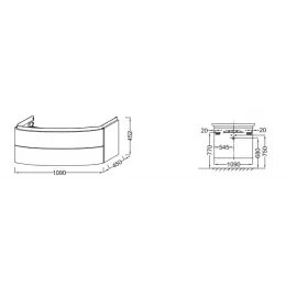Модуль под раковину Presqu'ile 109х45х45 см, подвесная, палисандр шпон, с 2 ящиками EB1105-V13 Jacob Delafon