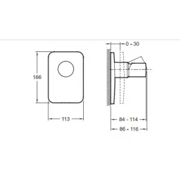Лицевая часть встраиваемого смесителя Toobi 1 функция E98707-CP Jacob Delafon