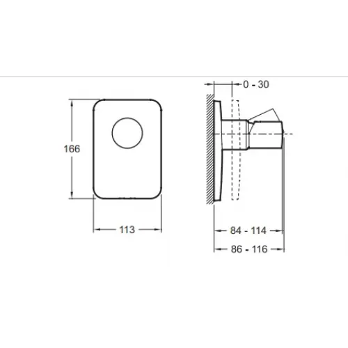 Лицевая часть встраиваемого смесителя Toobi 1 функция E98707-CP Jacob Delafon