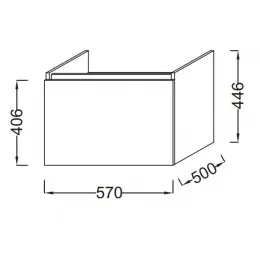 Модуль под раковину Parallel 57х50х44,6 см, квебекский дуб EB514-E10 Jacob Delafon