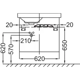 Комплект мебели для ванной Odeon Up 65 см, квебекский дуб, 1 выдвижной ящик, с левым крылом, зеркальные двойные дверцы, с подсветкой, подвесной монтаж E4758G-00+EB886-E10+EB795DRU-E10 Jacob Delafon