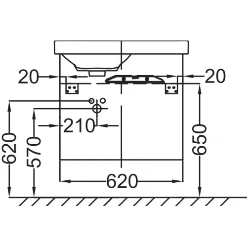 Комплект мебели для ванной Odeon Up 65 см, квебекский дуб, 1 выдвижной ящик, с левым крылом, зеркальные двойные дверцы, с подсветкой, подвесной монтаж E4758G-00+EB886-E10+EB795DRU-E10 Jacob Delafon