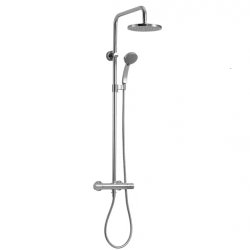 Душевая система без излива July хром, 4 режима, 20 см, round, термостат, верхний душ, с лейкой E45716-CP Jacob Delafon