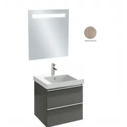 Комплект мебели для ванной Odeon Up 60 см, квебекский дуб, с подсветкой, подвесной монтаж E4778-00+EB1411-NF+EB878-E10 Jacob Delafon