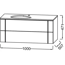 Модуль под раковину Nouvelle Vague 100х50,7х47,1 см, 2 ящика, светло-коричневый глянцевый EB3040-G80 Jacob Delafon