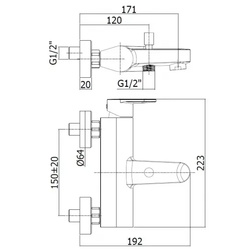 Смеситель для ванны Paffoni Candy CA022CR