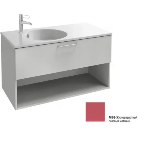 Модуль под раковину Odeon Rive Gauche 100х50,8х56,8 см, 1 ящик, 1 ниша, жизнерадостный розовый матовый, ручка золото EB2554-R8-M89 Jacob Delafon