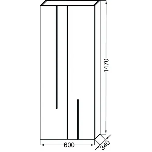 Шкаф-колонна Nouvelle Vague 60х34х147 см, подвесной монтаж EB3048-N18 Jacob Delafon
