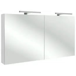 Зеркало 120х65 см, шкаф, светодиодная подсветка, белый блестящий лак, с подсветкой EB1368-G1C Jacob Delafon